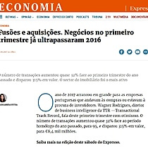 Fuses e aquisies. Negcios no primeiro trimestre j ultrapassaram 2016